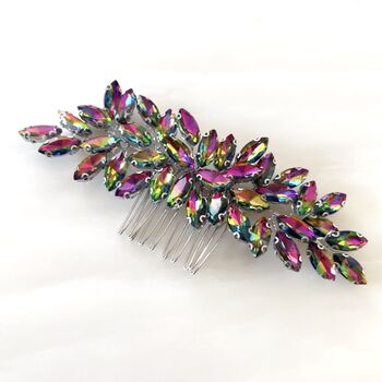 ‘Enya’ Rainbow Crystal Hair Comb, 4 of 6