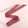 Red Gingham Print Silk Tess Hair Ribbon, thumbnail 2 of 3