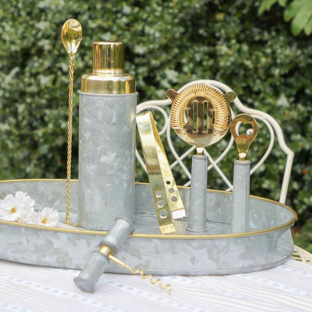 dad's luxury galvanised home bar cocktail set by dibor