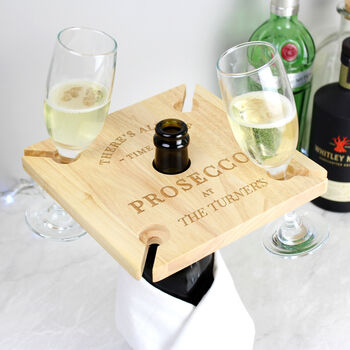 Personalised Prosecco Wine Glasses Holder Bottle Butler, 4 of 5