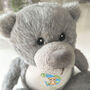 Personalised Animal Alphabet Grey Baby Teddy Bear, thumbnail 5 of 10