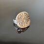 Swirl Pattern Silver Disc Adjustable Ring, thumbnail 3 of 9