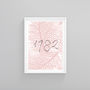 Personalised Year Print Palm Leaf Pink Or Green, thumbnail 2 of 3