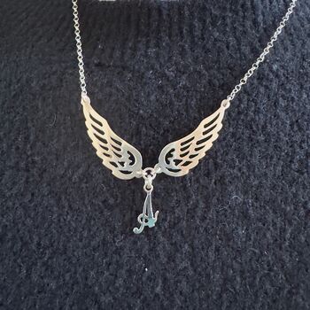 Personalised Double Angel Wing Necklace, 6 of 7
