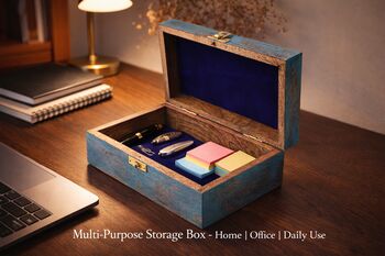Blue Tree Of Life Engraved Wooden Keepsake Box, 12 of 12