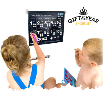 Bath Maths Educational Bath Toys And Number Games Learning Flashcards With Bath Crayons, 2 of 7