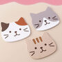 Cute Cat Coaster Cat Lover Gift Two Colours, thumbnail 2 of 2