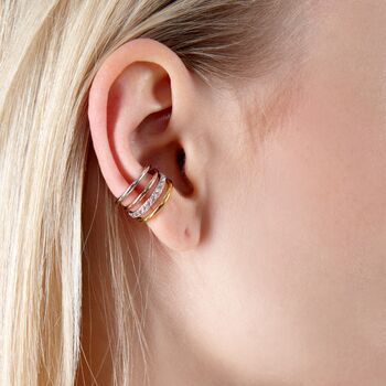 Waterfall Multitone Ear Cuff With White Topaz, 2 of 6