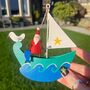 Personalised Christmas Santa In His Sailing Boat, thumbnail 1 of 3