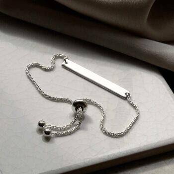 Sterling Silver Adjustable Identity Bracelet, 5 of 8