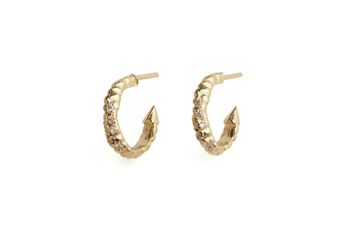 Diamond Thorn Stud Mini Hoops, 3 of 4
