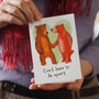 Bear Couple Valentine Or Anniversary Card, thumbnail 2 of 3