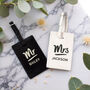 Mr And Mrs Black And Cream Luggage Tag Set, thumbnail 1 of 3