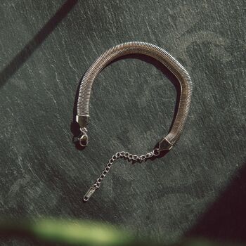 Luxury Snake Chain Bracelet Gold Or Silver Adjustable, 11 of 12