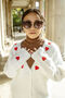 White Heart Embroidered Cardigan, thumbnail 1 of 7