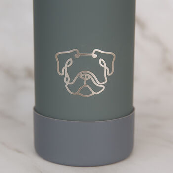 Bulldog 30oz Water Bottle With Removable Dog Bowl In Pink/ Grey/ Cream, 9 of 10