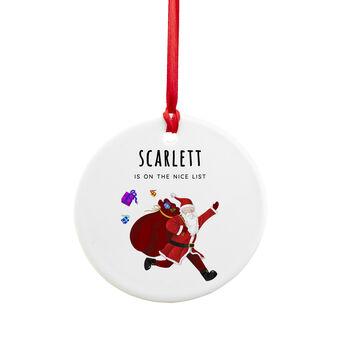 Personalised Playful Santa Christmas Ornament, 4 of 5