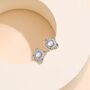 Sterling Silver Vintage Inspired Moonstone Stud Earrings, thumbnail 3 of 11