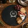 Monogrammed Wreath Slate Cheese Board, thumbnail 1 of 10