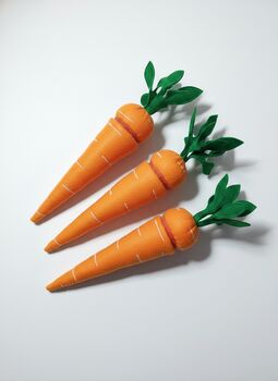 Handmade Felt Carrot With Removable Top: Pretend Play Food, Montessori Inspired, Ukca/Ce Tested, 4 of 4