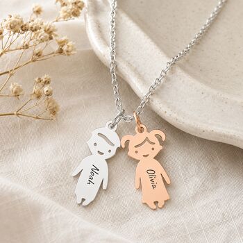 Personalise Child Charm Necklace Custom Name Date Engraved, 3 of 10
