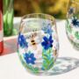 Hand Painted Flower Glass Tumblers, thumbnail 3 of 8