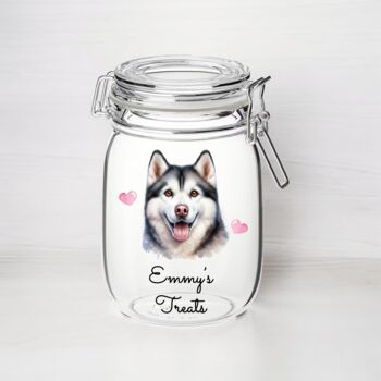 Personalised Huskey Kilner Style Dog Treat Jar C, 2 of 2