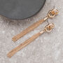 Gold Colour Knot And Tassel Design Long Drop Earrings, thumbnail 1 of 3
