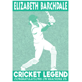 Ladies Cricket Personalised Print, 2 of 3