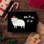 'Baa La La La La' Santa Sheep Christmas Card, thumbnail 4 of 10
