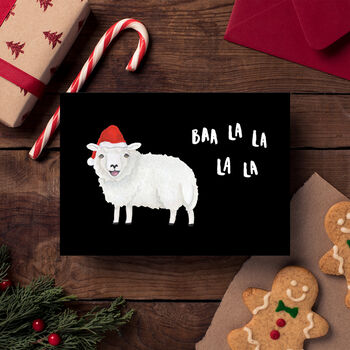'Baa La La La La' Santa Sheep Christmas Card, 4 of 10