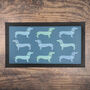 Dachshund Dog Placemat Mat, Blues And Greens, thumbnail 7 of 8