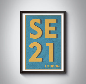 Se21 Dulwich, London Postcode Typography Print, 7 of 7
