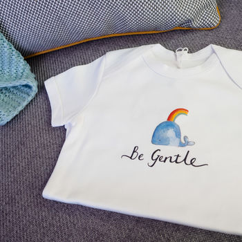 'Be Gentle' Whale Babygrow, 2 of 2
