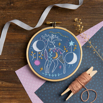 Celestial Deer Mini Embroidery Kit, 3 of 4