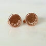 Curver Engraved Hammered Copper Cufflinks, thumbnail 3 of 4