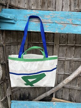 Gennaker Upcycled Sailcloth Two Handle Bag, 2 of 6