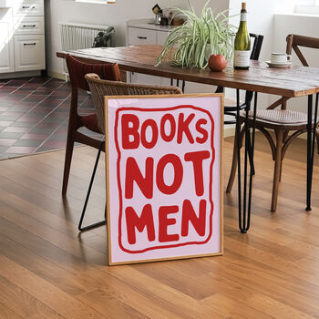 Feminist Books Not Men Funny Reading Print, 8 of 8