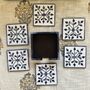Set Of Six Wood Inlay Coasters With Case Host Gift, thumbnail 9 of 12