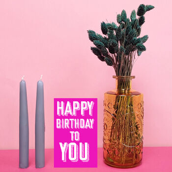 Birthday Personalised Vase, Flowers, Candles Gift Set, 2 of 6