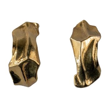 Mea 18 Carat Gold Vermeil Sculptural Hoop Earrings, 5 of 6