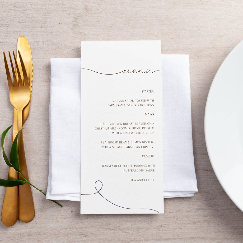 Minimal Script Menus With Optional Place Cards, 1 of 4