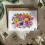 Colourful Rainbow Flowers White Cards And Envelopes, thumbnail 1 of 4