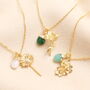 Personalised Birth Flower And Birthstone Pendant Necklace In Gold Plating, thumbnail 1 of 4
