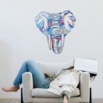 Majestic Metal Elephant Art Home Wall Decor, 5 of 10