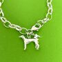 Personalised Sterling Silver Greyhound Charm Bracelet, thumbnail 2 of 3