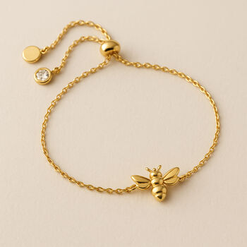 Gold Plated Sterling Silver Bee Bracelet, 6 of 6