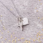 Diamond Cactus Charm Necklace In Silver, thumbnail 2 of 4
