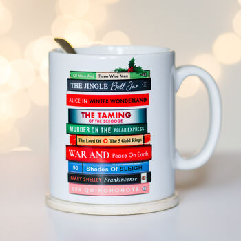 Funny Book Puns Christmas Mug, 2 of 3