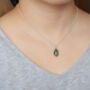 Leaf Shape Emerald Necklace In 14ct Yellow Gold And Sterling Silver, thumbnail 4 of 4